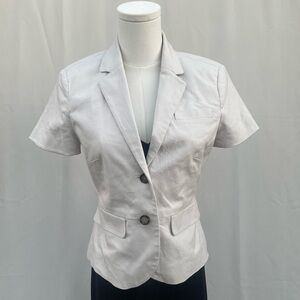 Banana Republic‎ White Short-Sleeve Cotton Stretch Blazer – Size 2